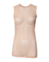 Dolce & Gabbana Beige Nylon Logo Monogram Sleeveless Tank Top -   -  Dolce & Gabbana.